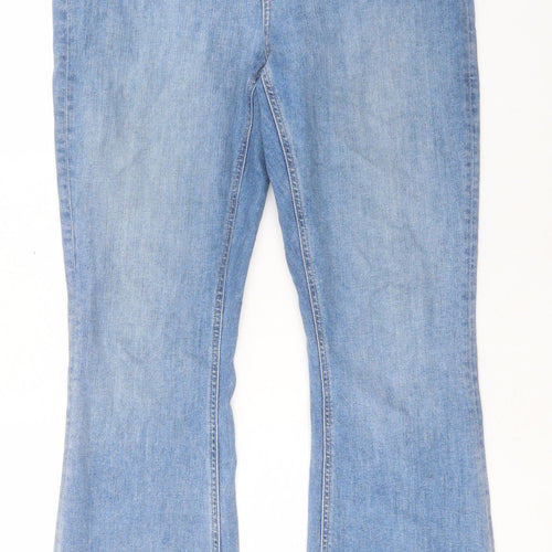 ASOS Womens Blue Cotton Bootcut Jeans Size 34 in L32 in Regular Button