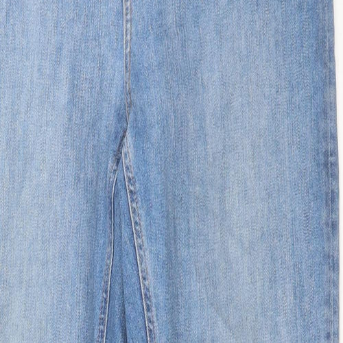 ASOS Womens Blue Cotton Bootcut Jeans Size 34 in L32 in Regular Button