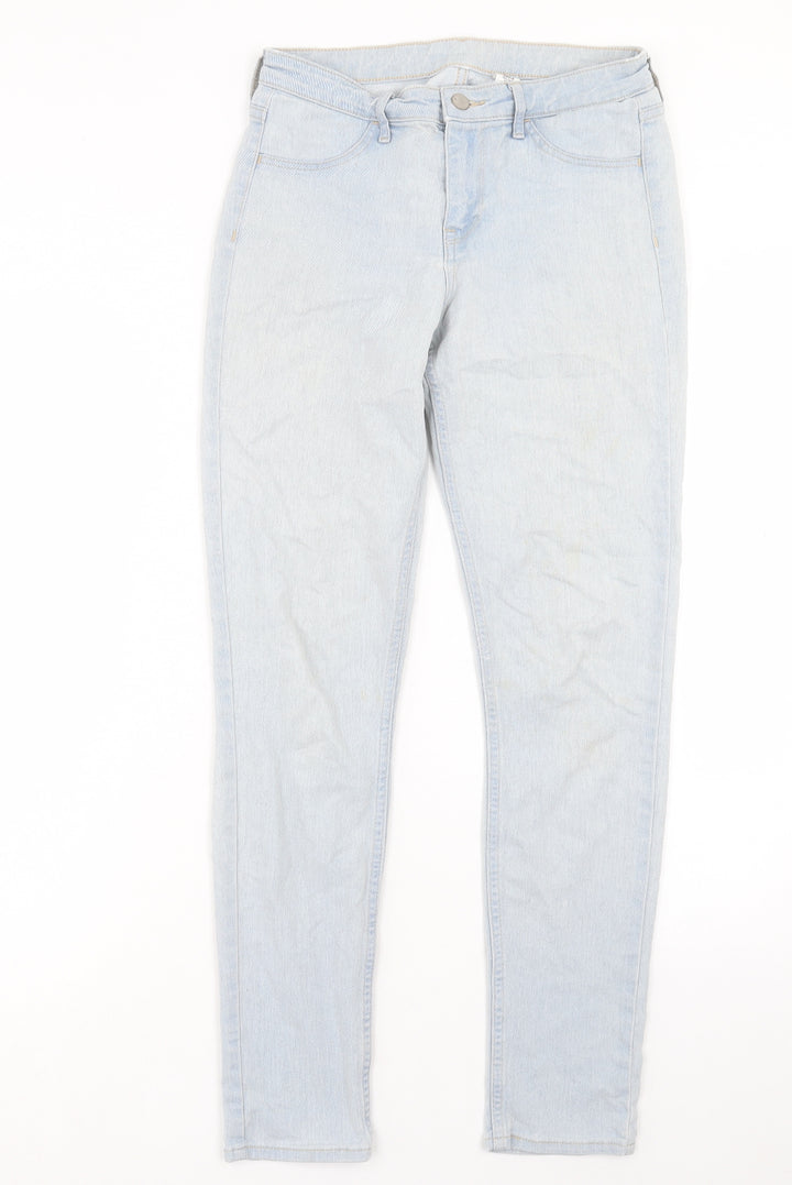 H&M Womens Blue Cotton Skinny Jeans Size 26 in L28 in Regular Button