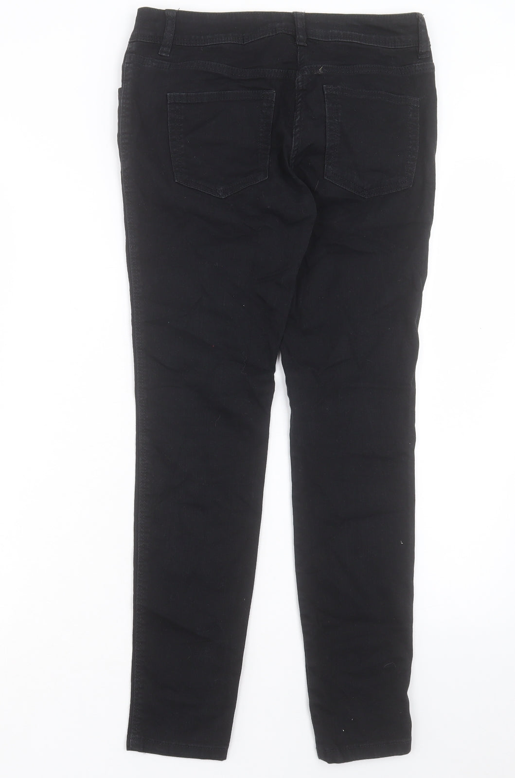 NEXT Womens Black Cotton Skinny Jeans Size 8 L27 in Regular Button