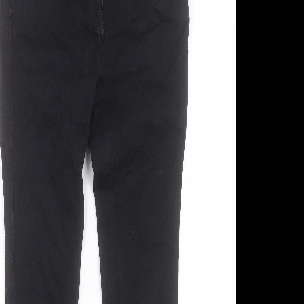 NEXT Womens Black Cotton Skinny Jeans Size 8 L27 in Regular Button