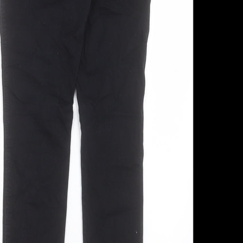 NEXT Womens Black Cotton Skinny Jeans Size 8 L27 in Regular Button