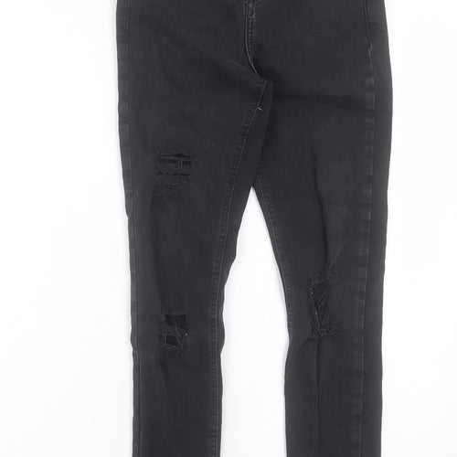 New Look Girls Black Cotton Skinny Jeans Size 13 Years Regular Button