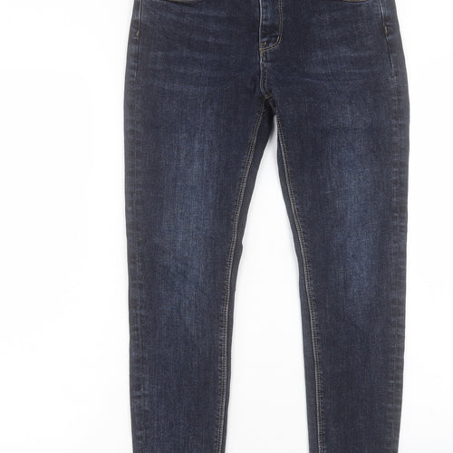 Preworn Womens Blue Cotton Skinny Jeans Size 28 in L26 in Regular Button