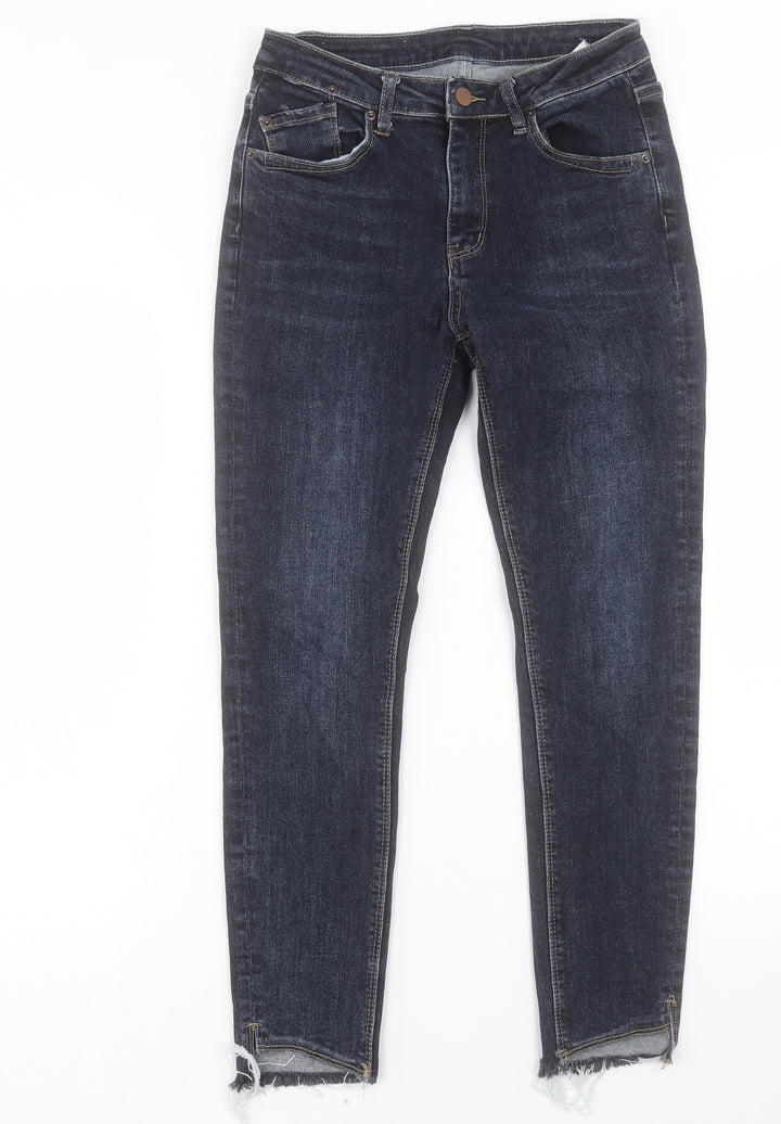 Preworn Womens Blue Cotton Skinny Jeans Size 28 in L26 in Regular Button