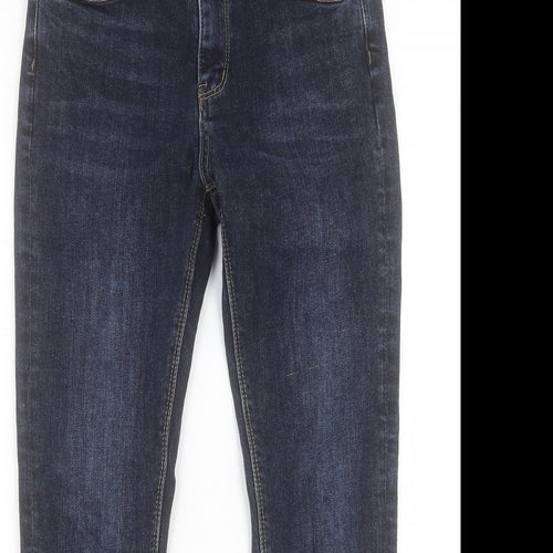 Preworn Womens Blue Cotton Skinny Jeans Size 28 in L26 in Regular Button