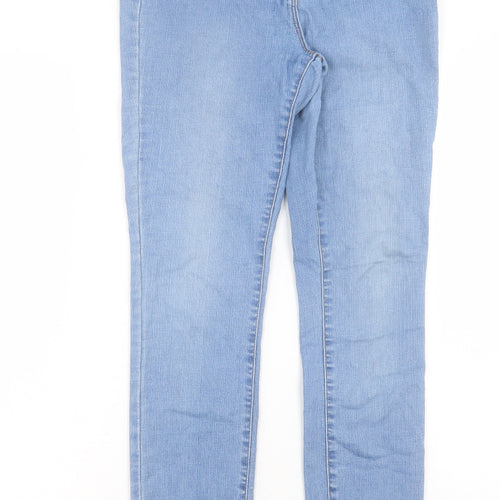 NEXT Womens Blue Cotton Skinny Jeans Size 10 L28 in Regular Button