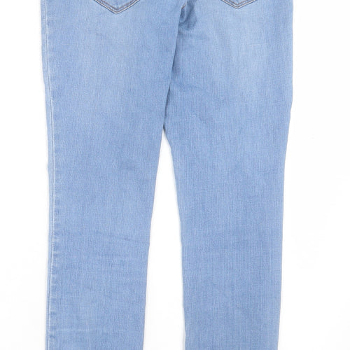 NEXT Womens Blue Cotton Skinny Jeans Size 10 L28 in Regular Button