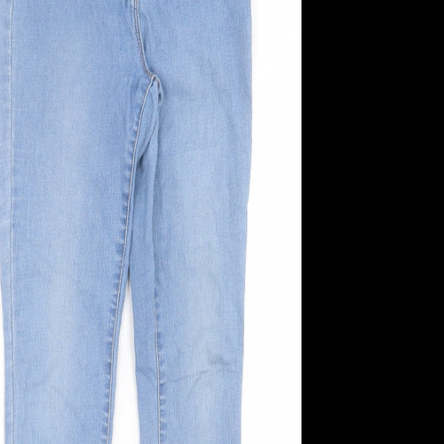 NEXT Womens Blue Cotton Skinny Jeans Size 10 L28 in Regular Button