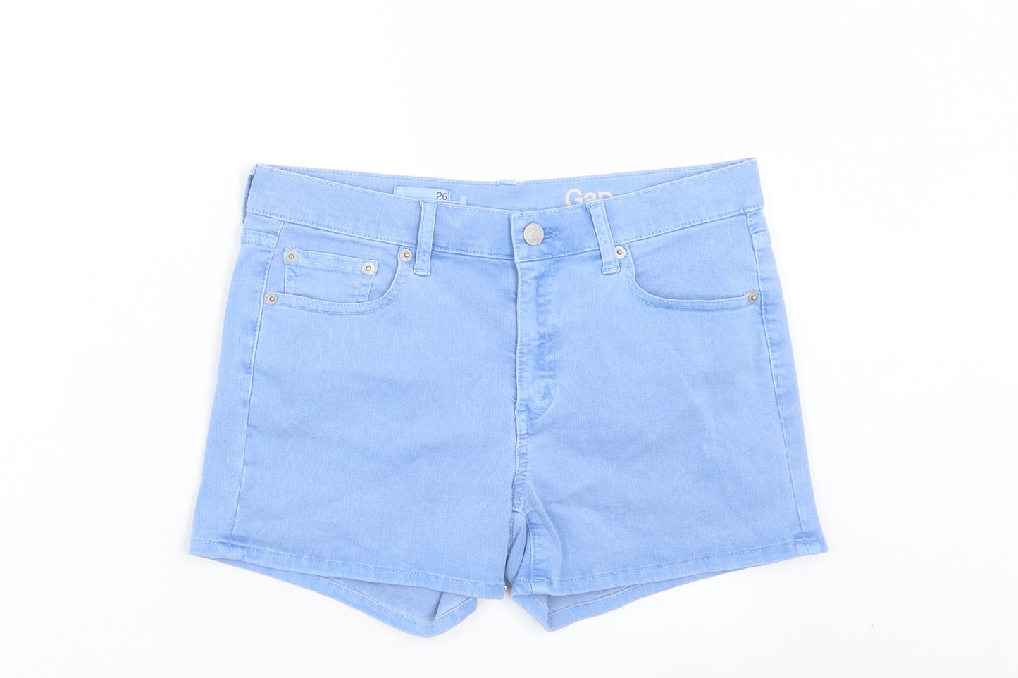 Gap Womens Blue Cotton Boyfriend Shorts Size 26 in L3 in Regular Button