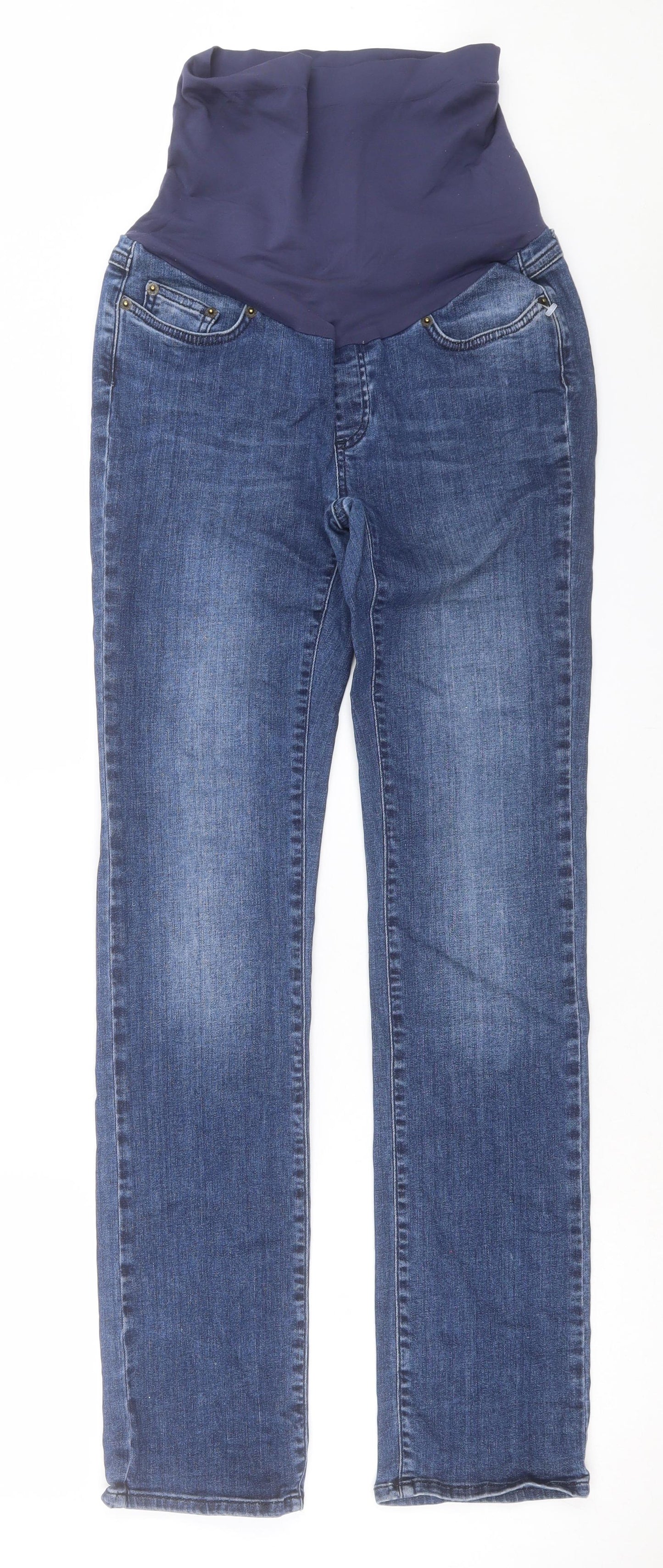Seraphine Womens Blue Cotton Straight Jeans Size 8 L32 in Regular
