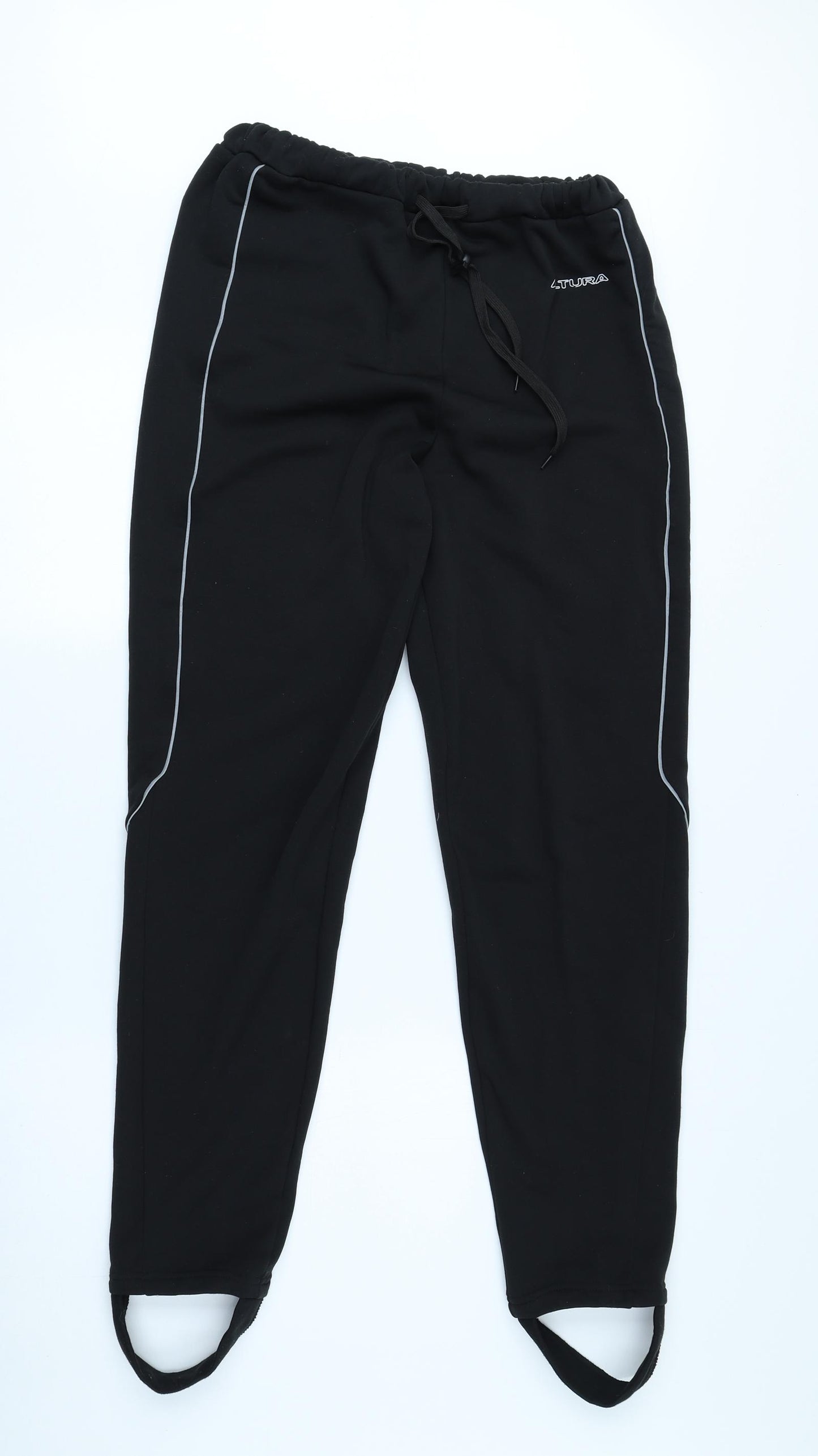 Altura Womens Black Polyester Jogger Trousers Size 12 L28 in Regular Drawstring