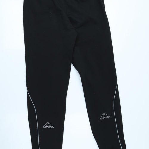 Altura Womens Black Polyester Jogger Trousers Size 12 L28 in Regular Drawstring