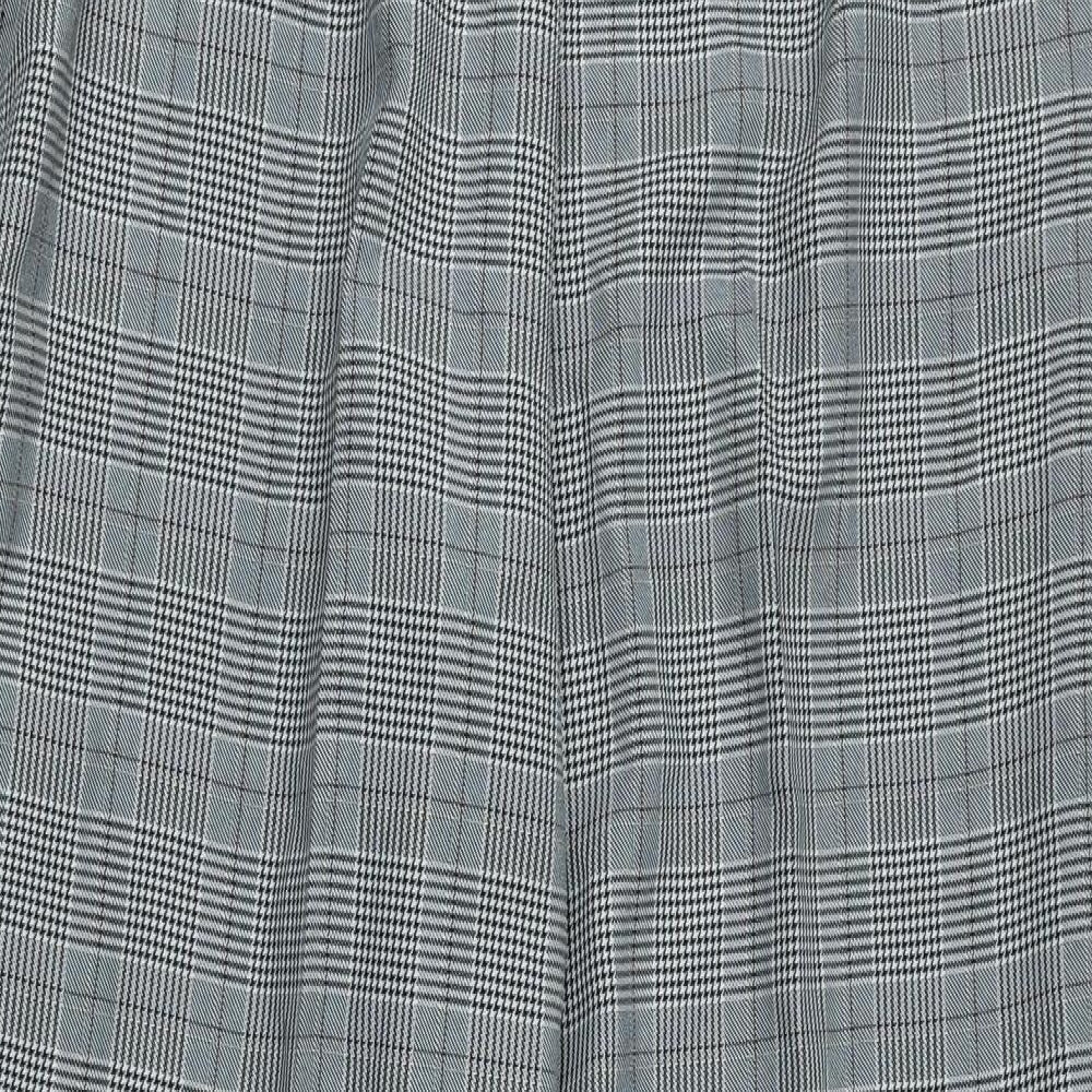 ET VOUS Womens Grey Plaid Polyester Trousers Size 16 L26 in Regular Zip