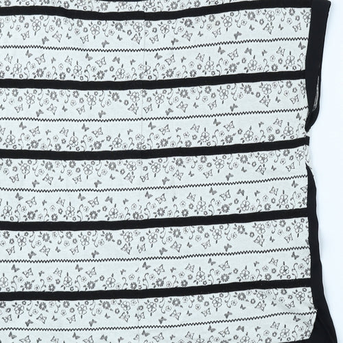 Oasis Womens White Floral Cotton Jersey T-Shirt Size S Round Neck