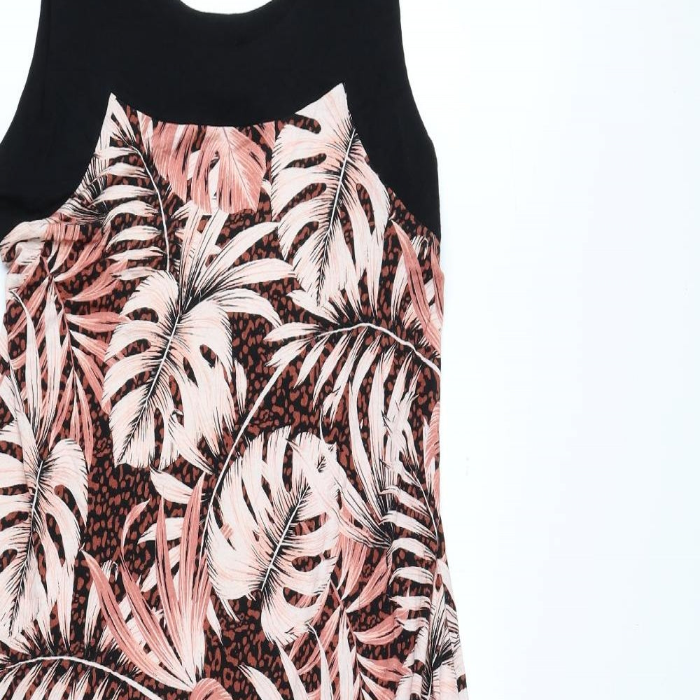 Wallis Womens Floral Tank Dress Size 12 Crew Neck Pullover
