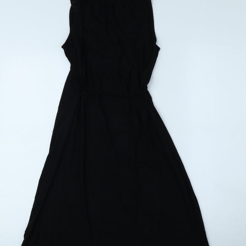 Monsoon Womens Black Viscose A-Line Size S Crew Neck Pullover