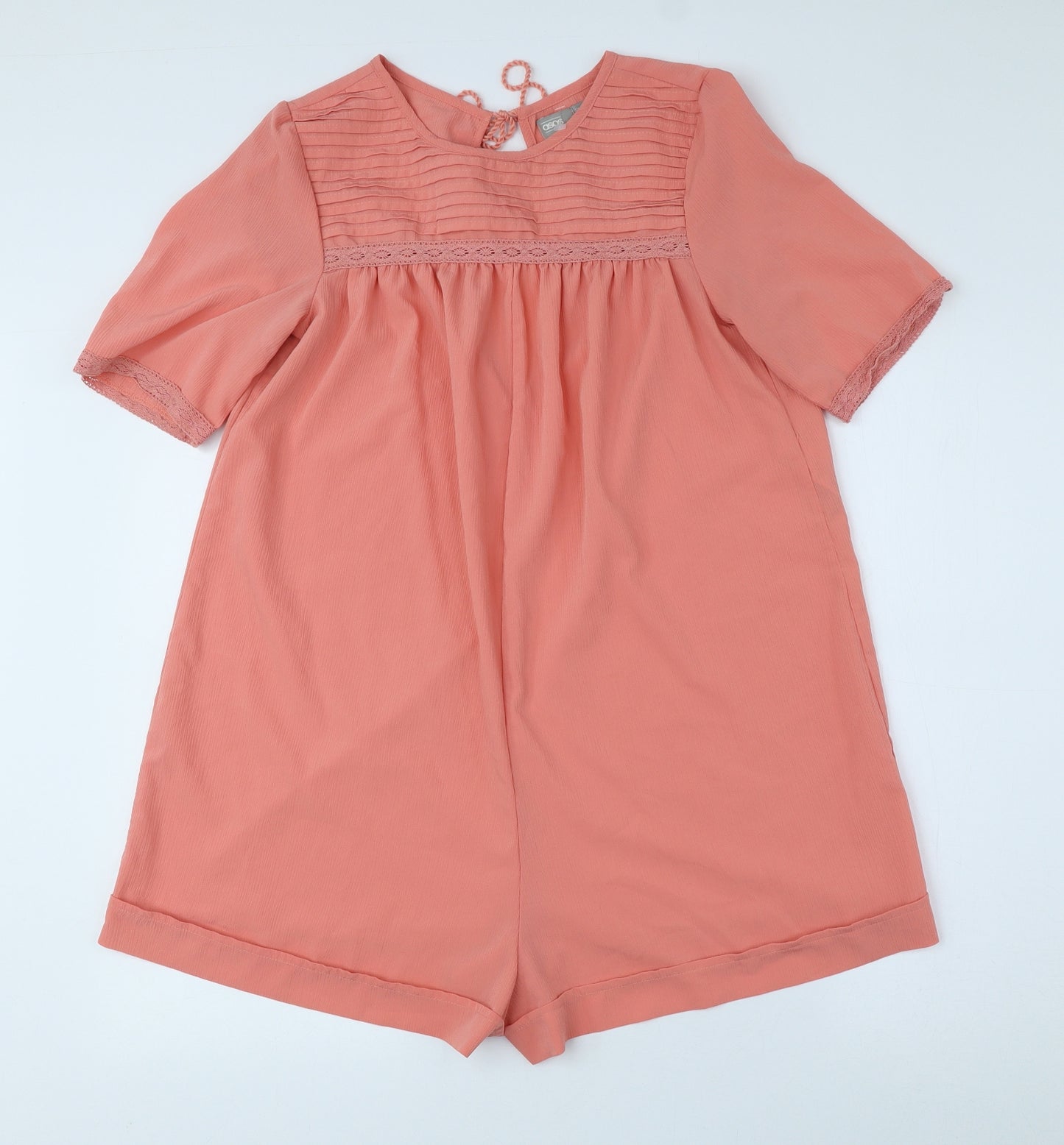 ASOS Womens Pink Polyester Romper One-Piece Size 10 Pullover