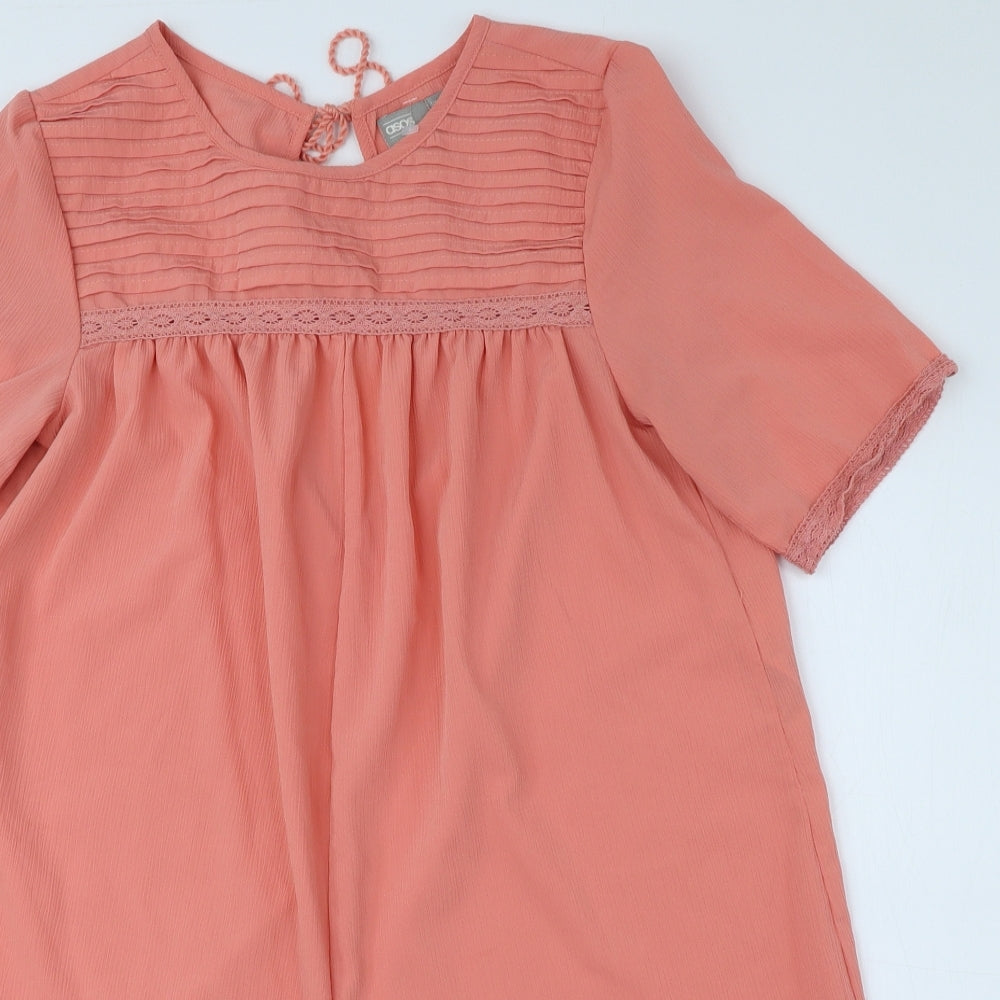 ASOS Womens Pink Polyester Romper One-Piece Size 10 Pullover