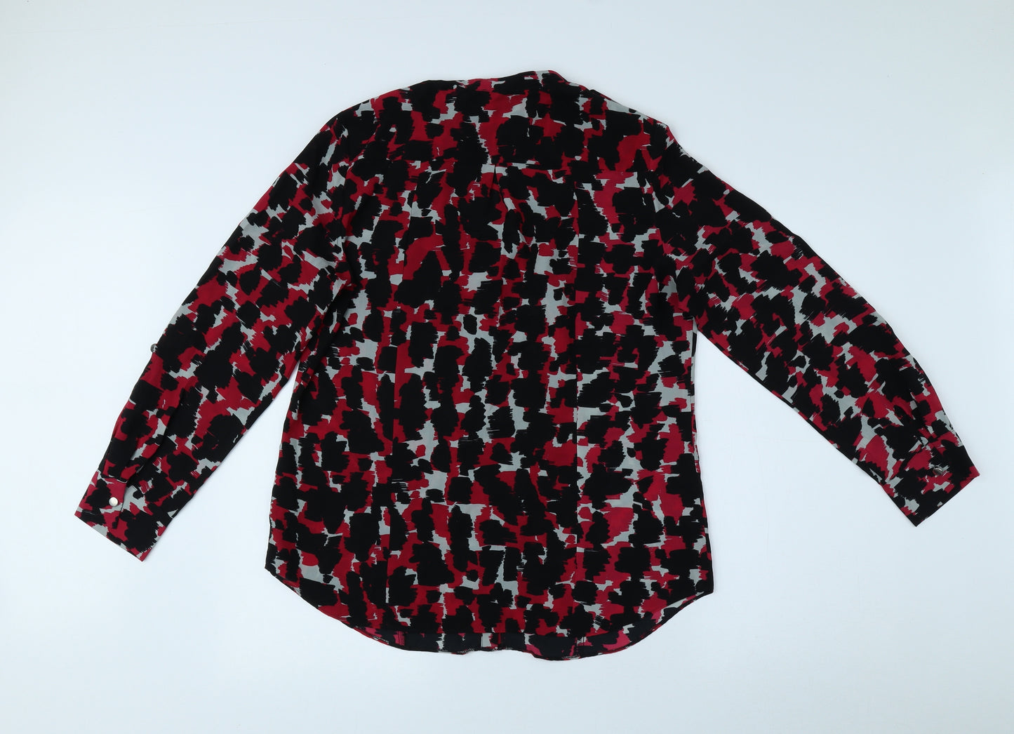 Per Una Womens Multicoloured Geometric Polyester Kimono Button-Up Size 14 Collared