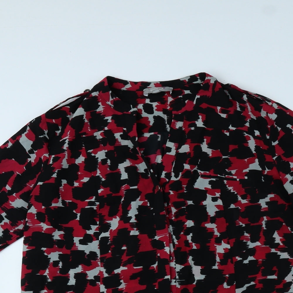 Per Una Womens Multicoloured Geometric Polyester Kimono Button-Up Size 14 Collared