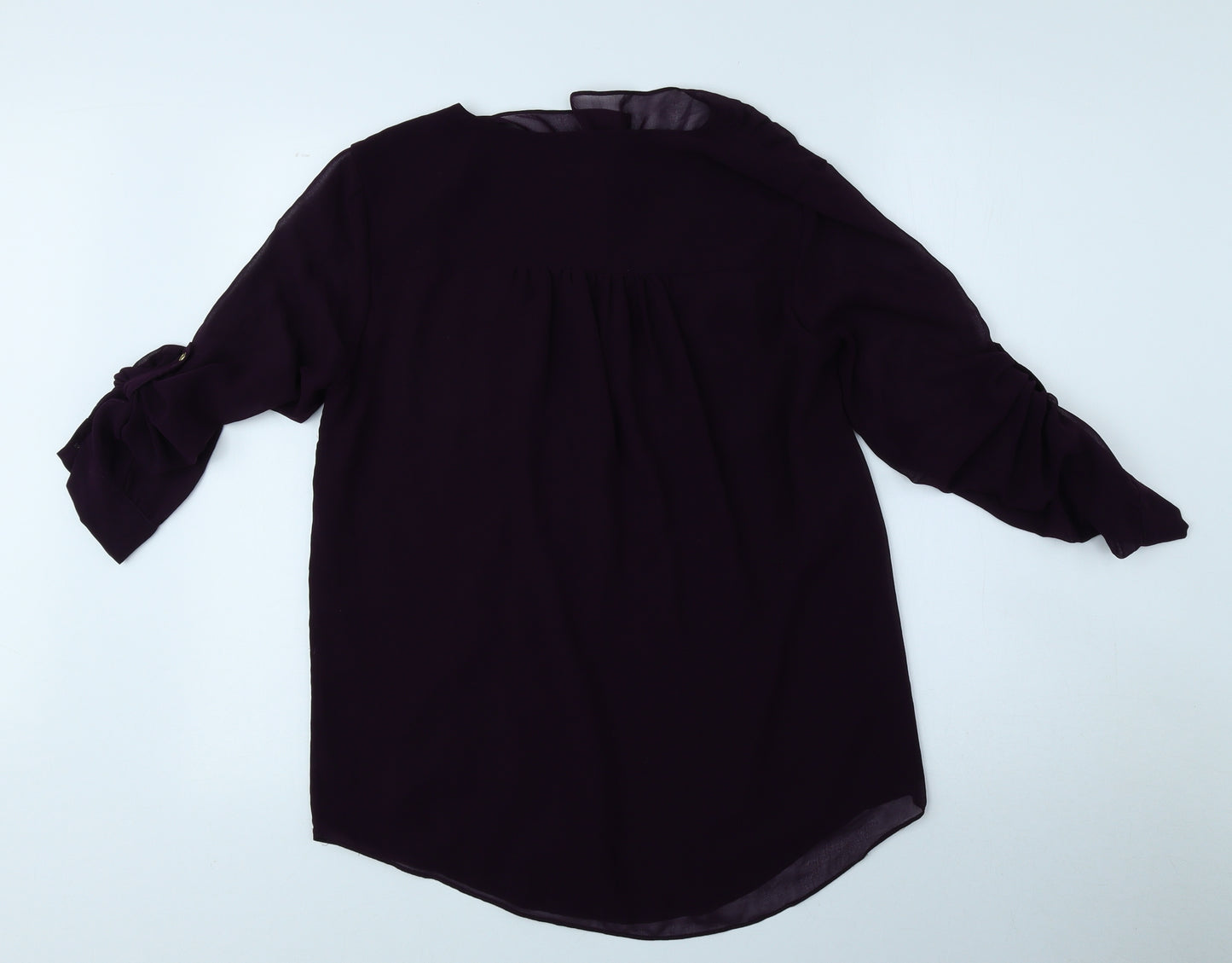 Episode Womens Purple Polyester Basic Blouse Size S Collared