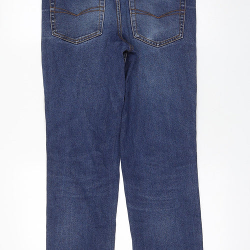 Cotton Traders Womens Blue Cotton Straight Jeans Size 32 in L27 in Regular Zip