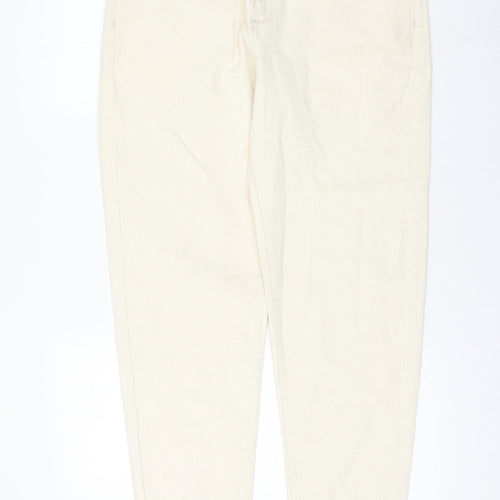 Autograph Womens Ivory Cotton Tapered Jeans Size 32 in L33 in Regular Zip