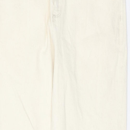 Autograph Womens Ivory Cotton Tapered Jeans Size 32 in L33 in Regular Zip