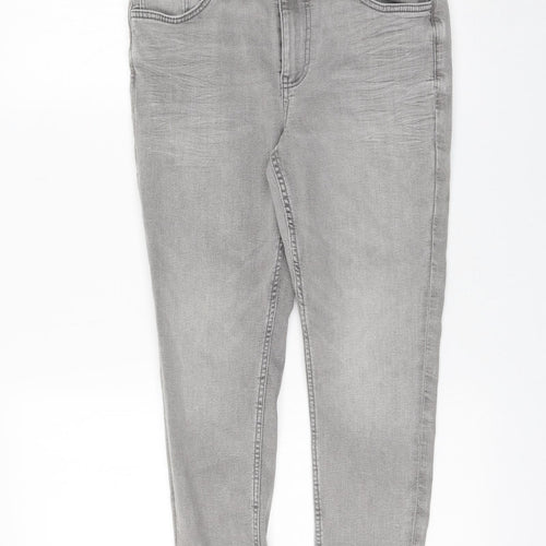 Marks and Spencer Womens Grey Viscose Skinny Jeans Size 6 L23 in Regular Zip