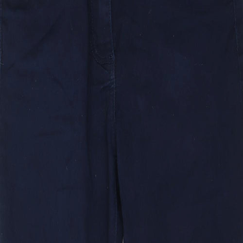 Bonmarché Womens Blue Cotton Straight Jeans Size 14 L27 in Regular Zip