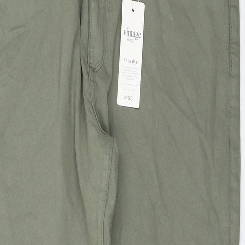 Marks and Spencer Womens Green Cotton Skinny Jeans Size 40 in L31 in Regular Zip
