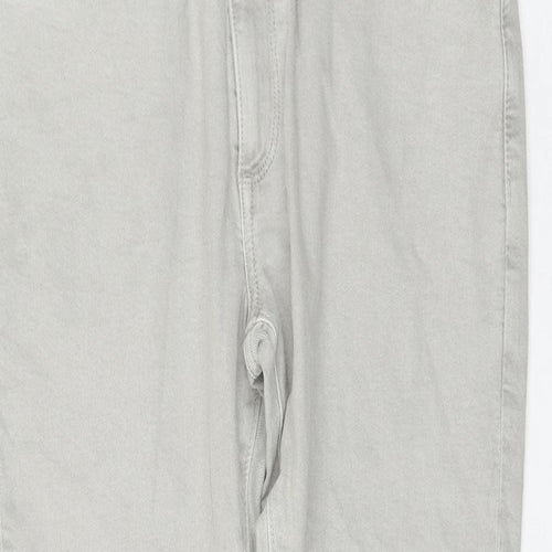 Marks and Spencer Womens Grey Cotton Skinny Jeans Size 32 in L31 in Regular Zip