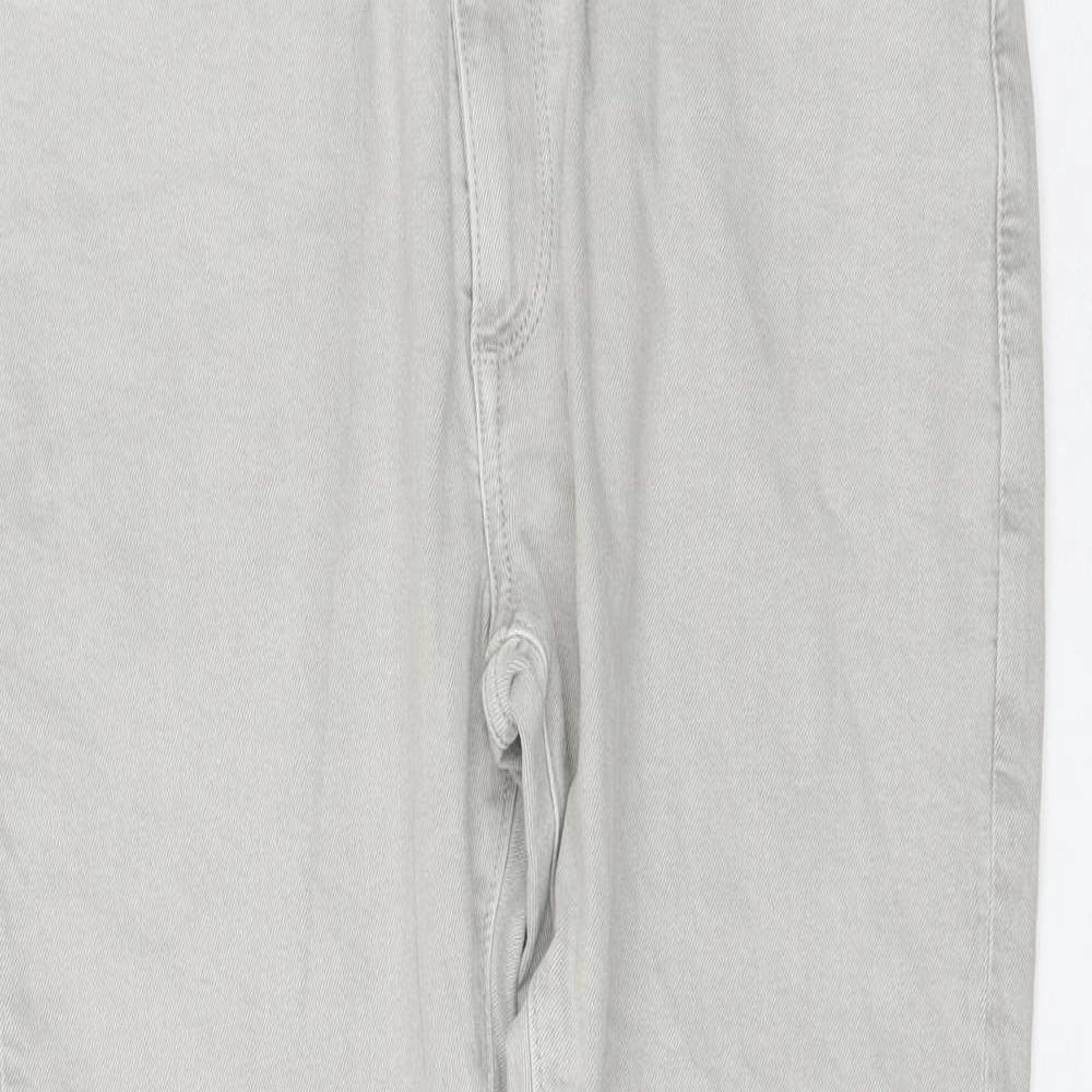 Marks and Spencer Womens Grey Cotton Skinny Jeans Size 32 in L31 in Regular Zip