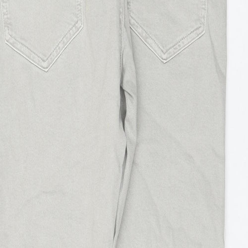 Marks and Spencer Womens Grey Cotton Skinny Jeans Size 32 in L31 in Regular Zip