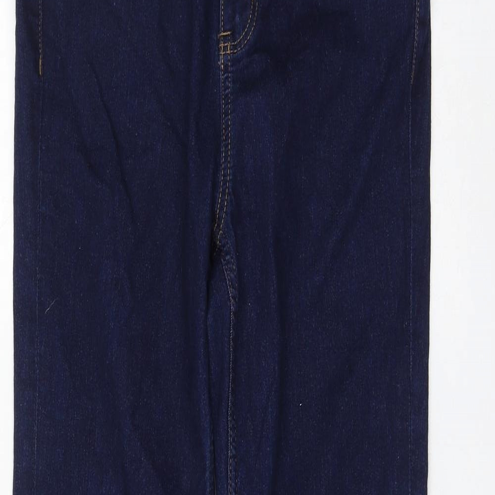 Marks and Spencer Womens Blue Cotton Bootcut Jeans Size 12 L31 in Regular Zip
