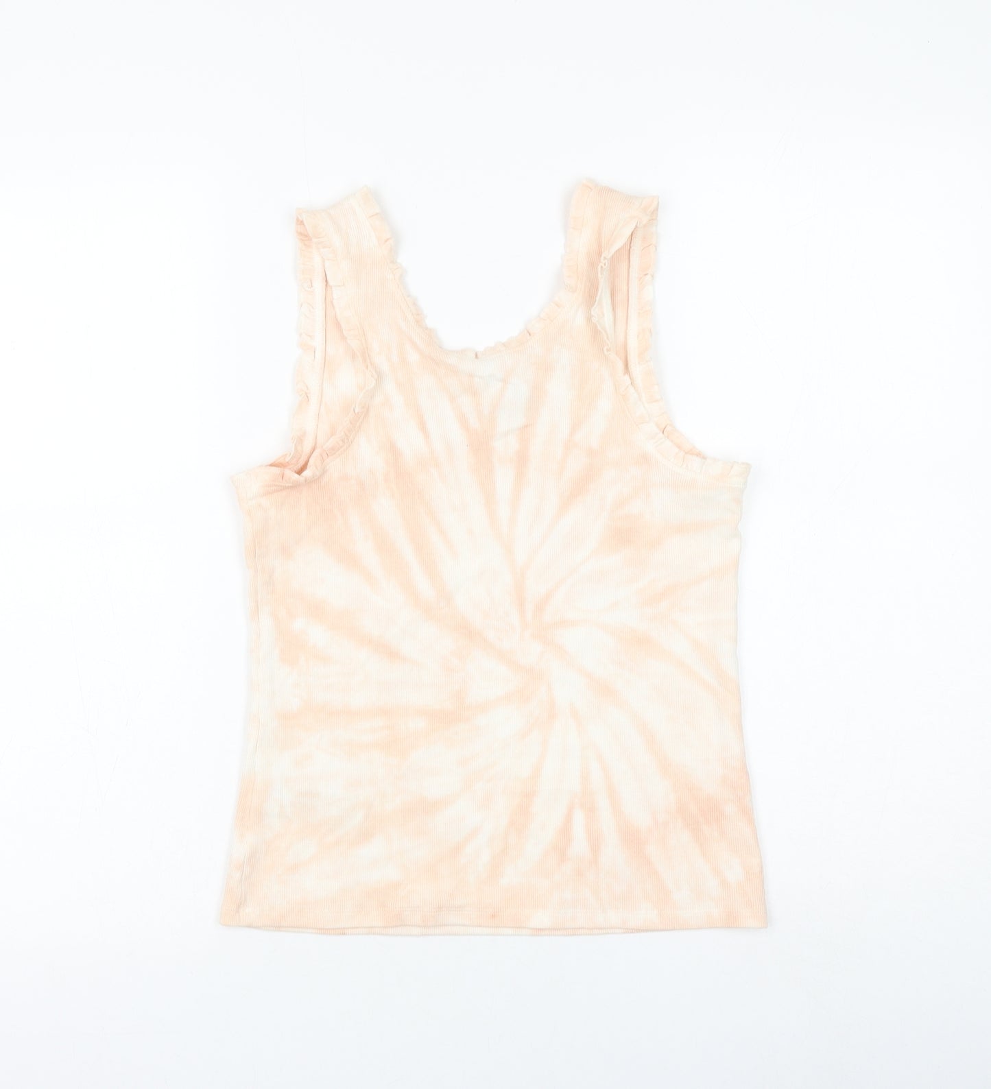 Marks and Spencer Girls Pink Cotton Basic Tank Size 13-14 Years Round Neck Pullover - Tie Dye