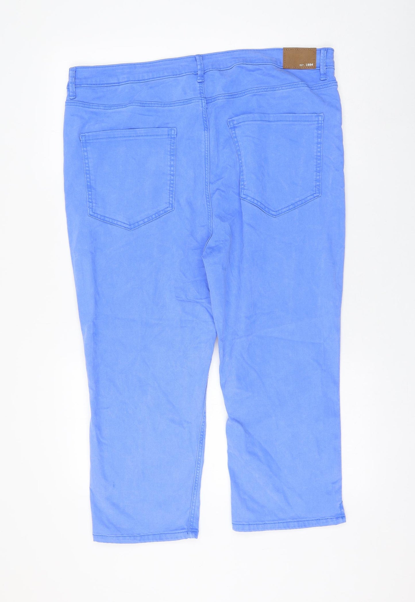 Marks and Spencer Womens Blue Lyocell Cropped Jeans Size 20 L21 in Regular Zip