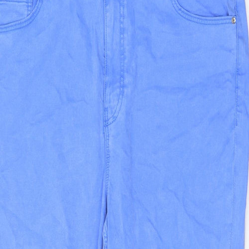 Marks and Spencer Womens Blue Lyocell Cropped Jeans Size 20 L21 in Regular Zip