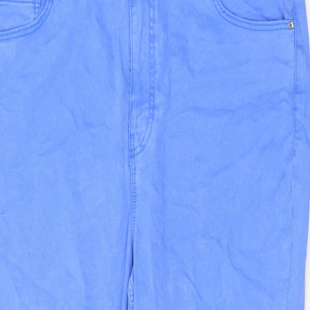 Marks and Spencer Womens Blue Lyocell Cropped Jeans Size 20 L21 in Regular Zip