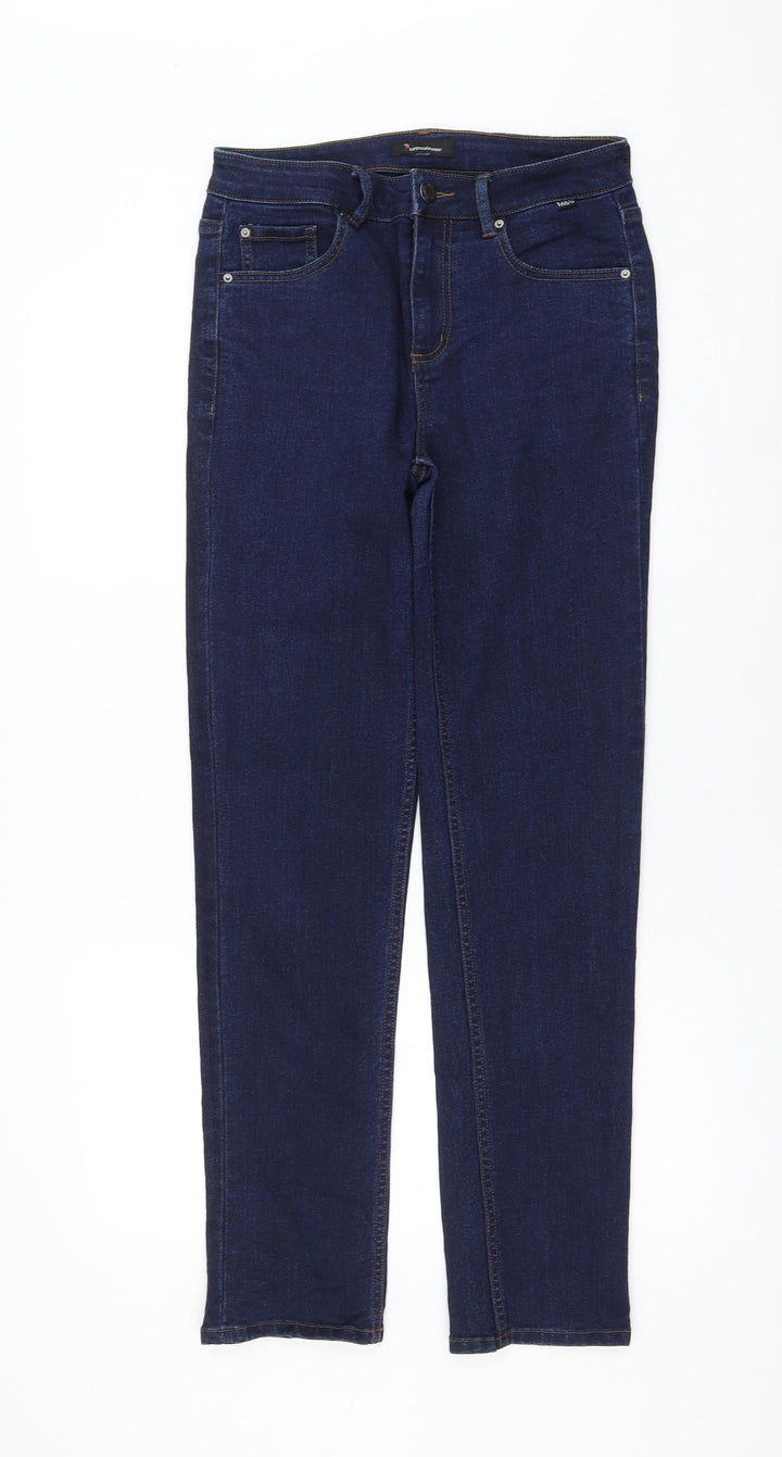 Incorporate Wear Womens Blue Cotton Straight Jeans Size 30 in L30 in Regular Zip
