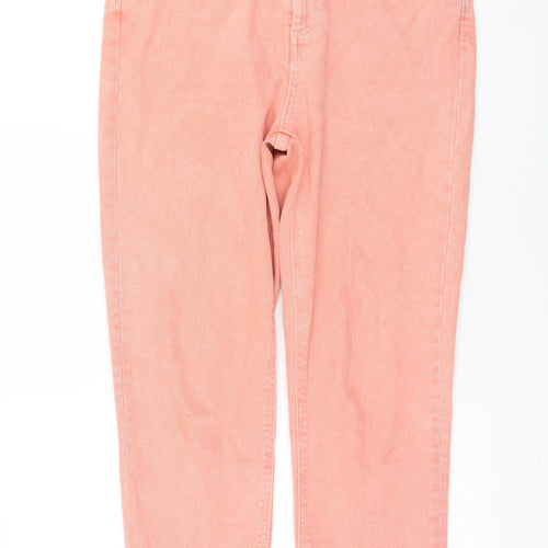 ASOS Womens Pink Cotton Straight Jeans Size 30 in L32 in Regular Zip