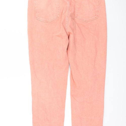 ASOS Womens Pink Cotton Straight Jeans Size 30 in L32 in Regular Zip