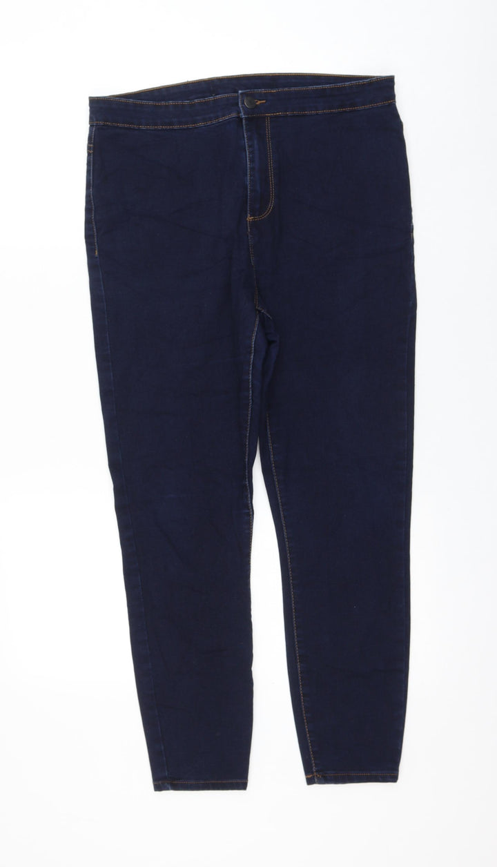 Preworn Womens Blue Polyester Skinny Jeans Size 32 in L25 in Regular Zip