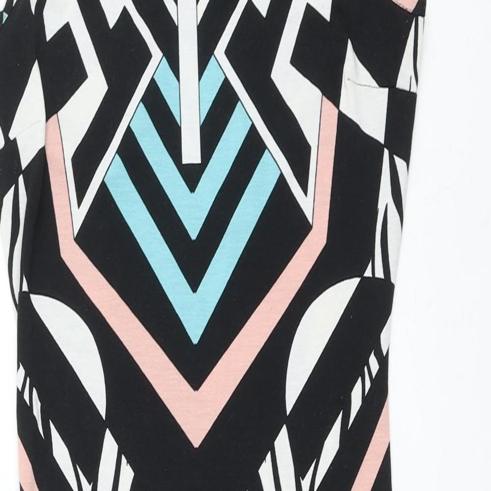 Atmosphere Womens Multicoloured Geometric Polyester Tank Dress Size 10 Round Neck Pullover