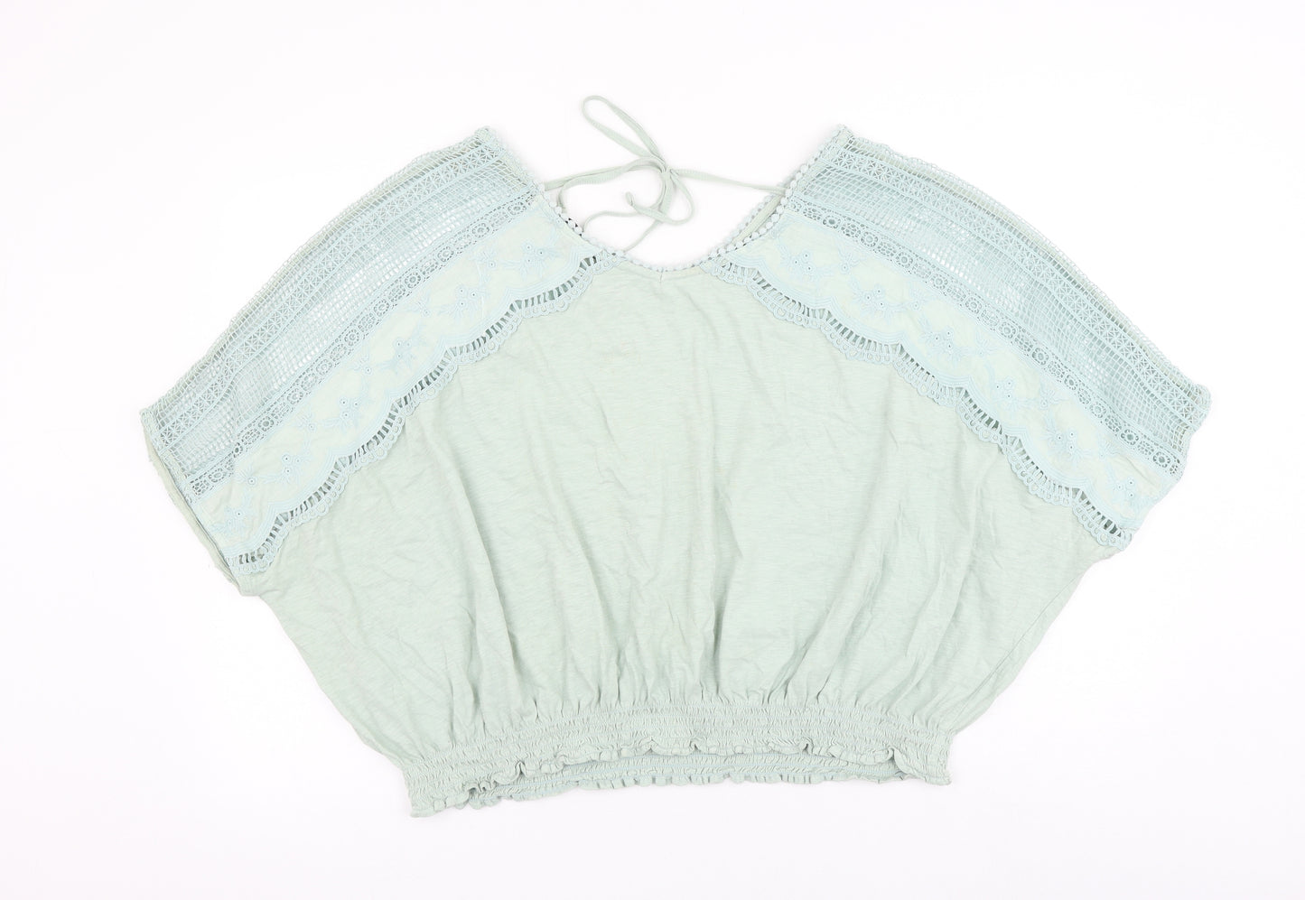 NEXT Womens Blue Cotton Basic Blouse Size 12 V-Neck