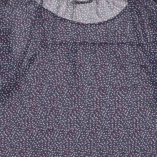 Soaked in Luxury Womens Blue Geometric Polyester Basic Blouse Size M Boat Neck - Star