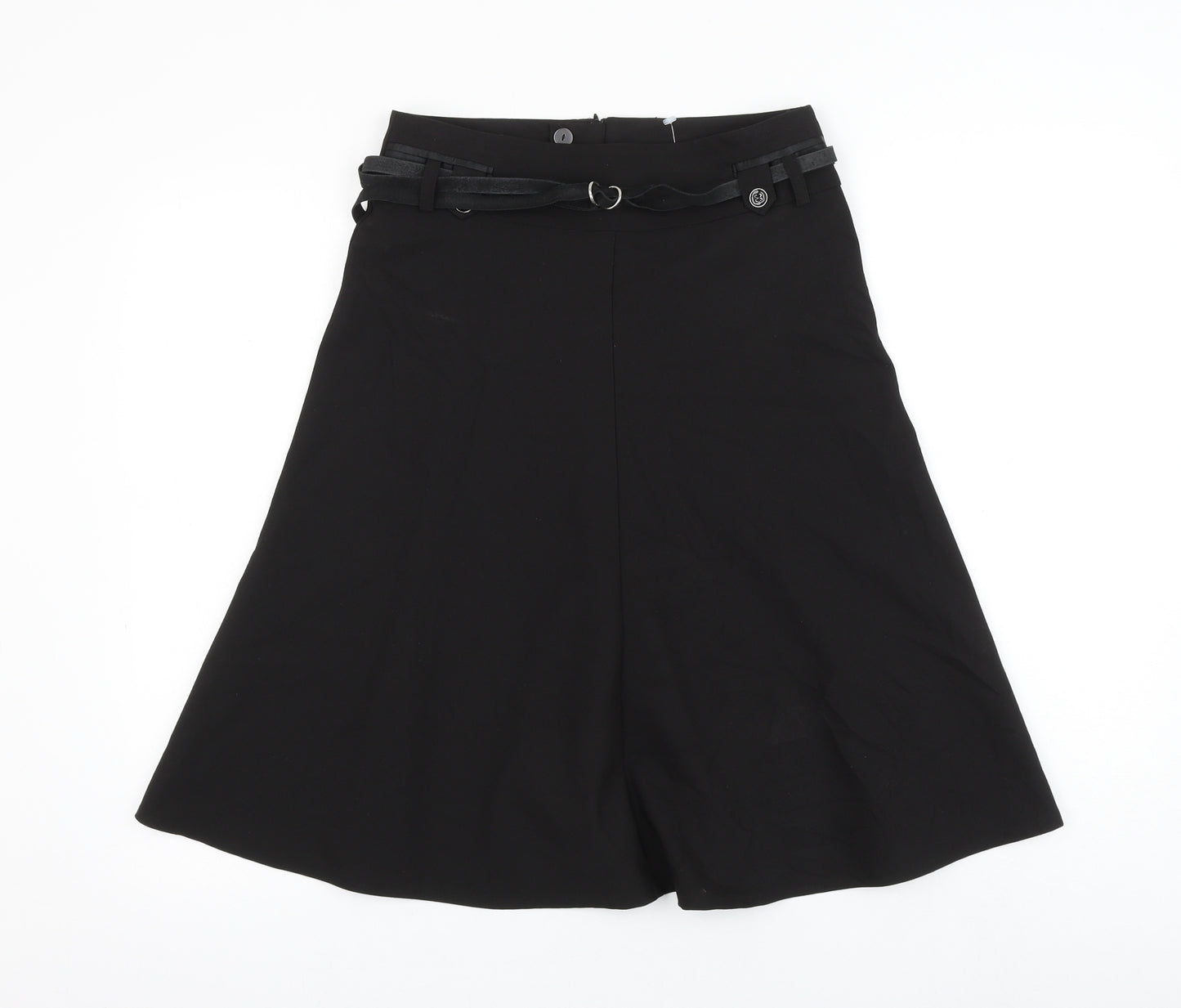 NEXT Womens Black Polyester A-Line Skirt Size 8 Zip