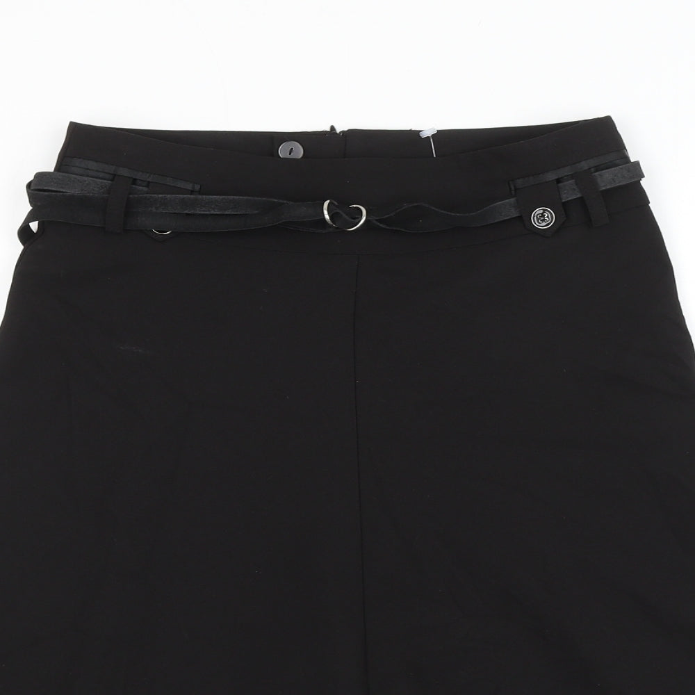NEXT Womens Black Polyester A-Line Skirt Size 8 Zip