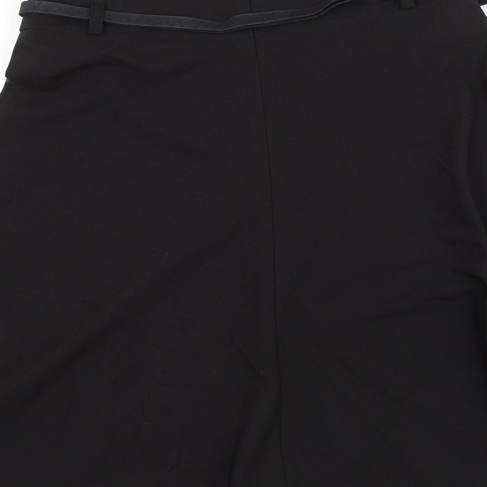 NEXT Womens Black Polyester A-Line Skirt Size 8 Zip